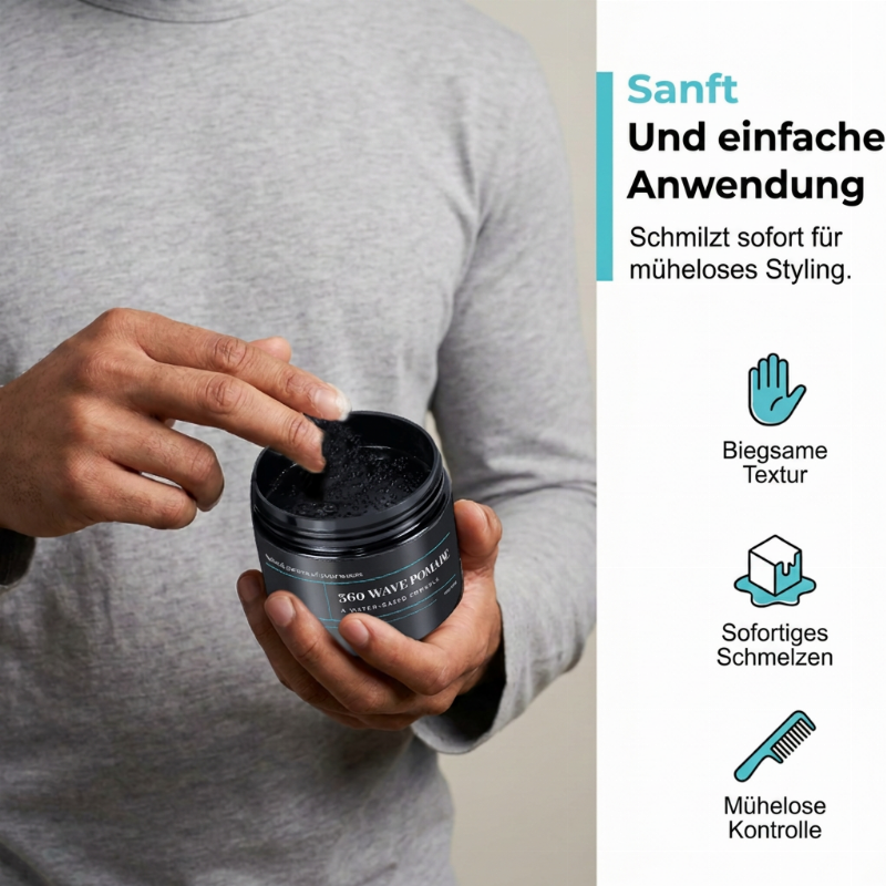 ✨Wave Pomade Mittlere Haltkraft Wasserbasis Hochglanz Haarwachs