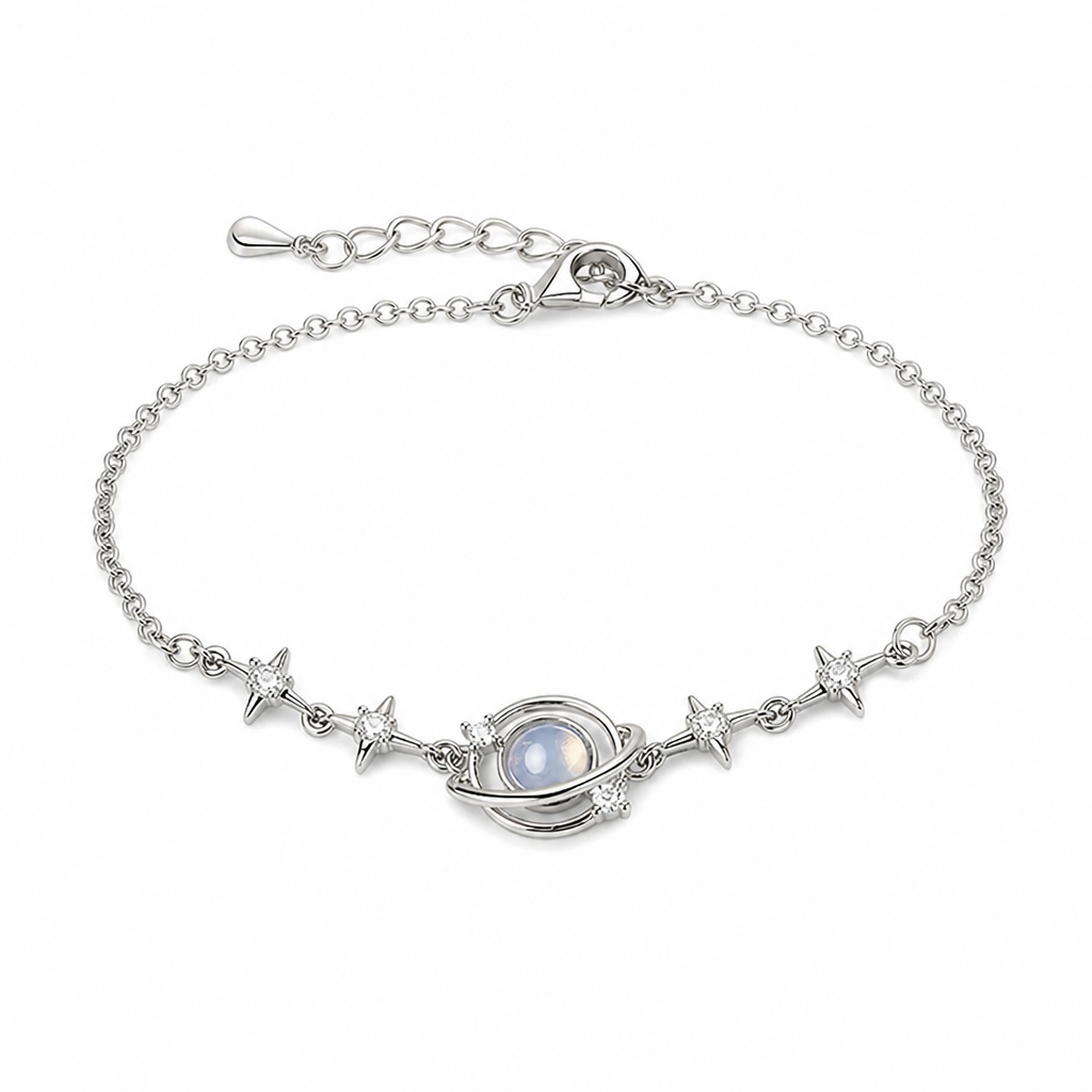⏳Für begrenzte Zeit 50% Rabatt⏰925 Silber Planet & Stern Halskette – Elegantes Celestial-Jewelry-Geschenk für dich und deine beste Freundin🪐✨