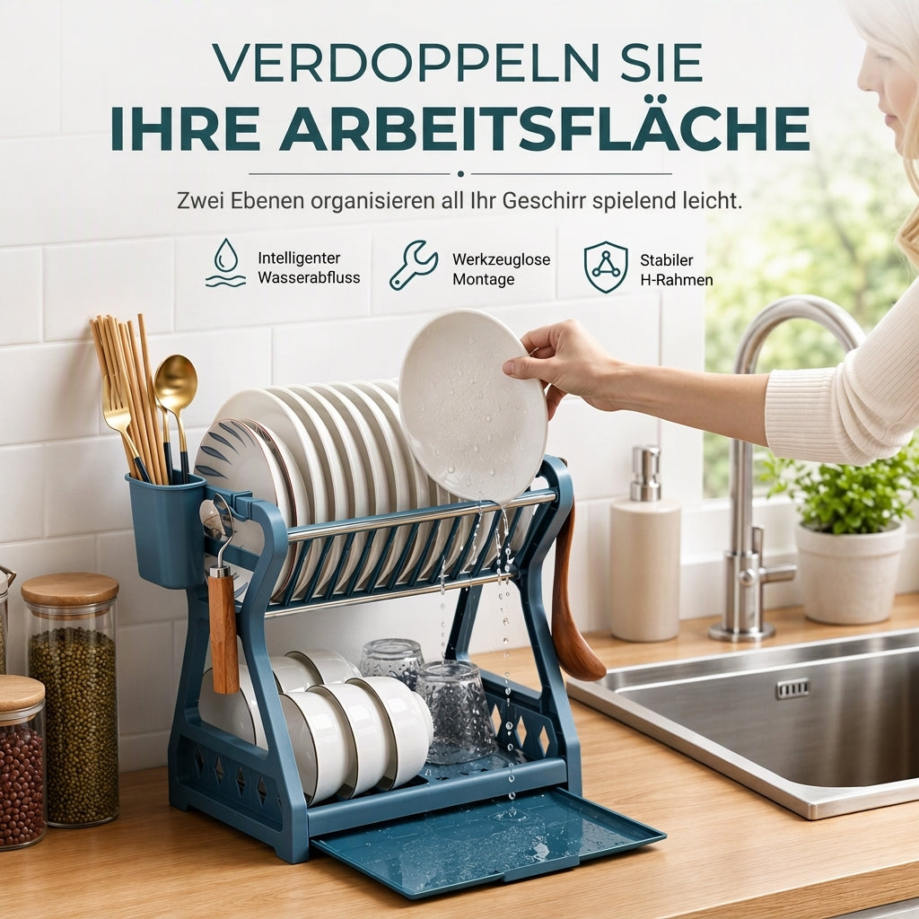 ✨ Mehr Ordnung in deiner Küche! 🍽️ Geschirrabtropfgestell mit mehreren Ebenen