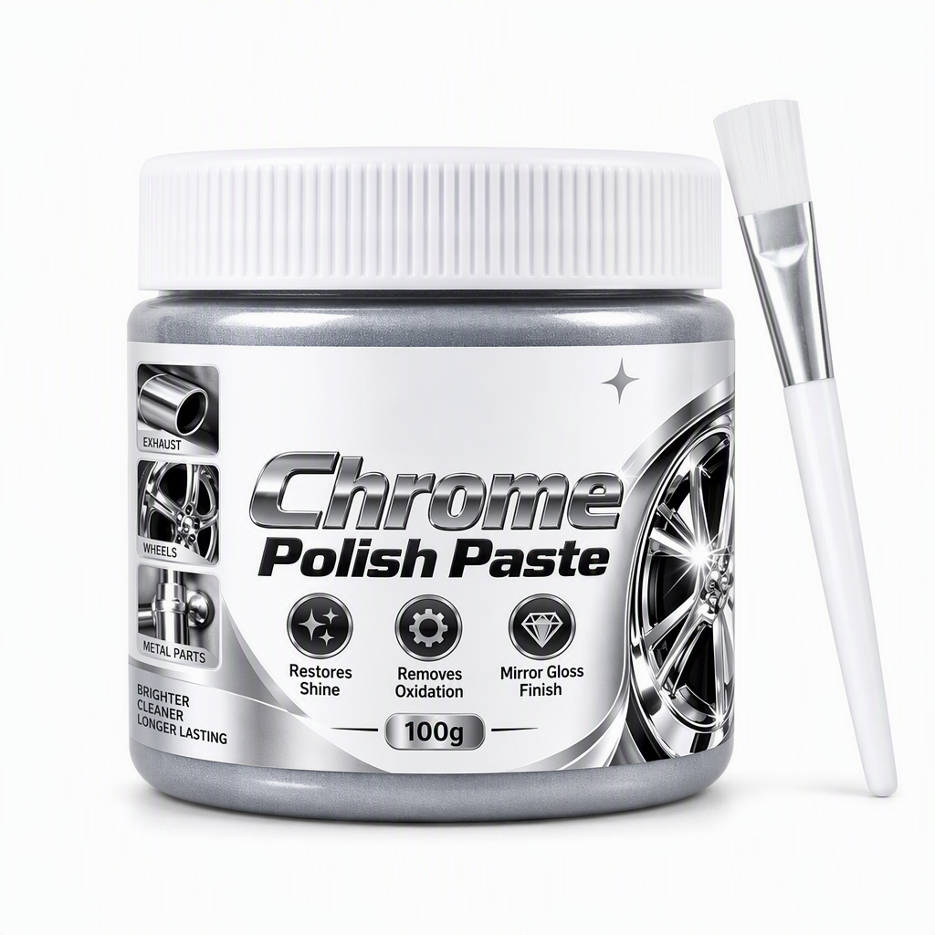 Metall-Chrom-Politur & Restaurator-Paste mit Bürste
