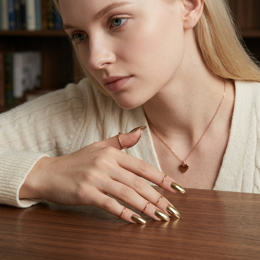💎Exclusive jewelry💎Modeschmuck-Accessoire: Nagelring aus Metall für die Fingerspitzen