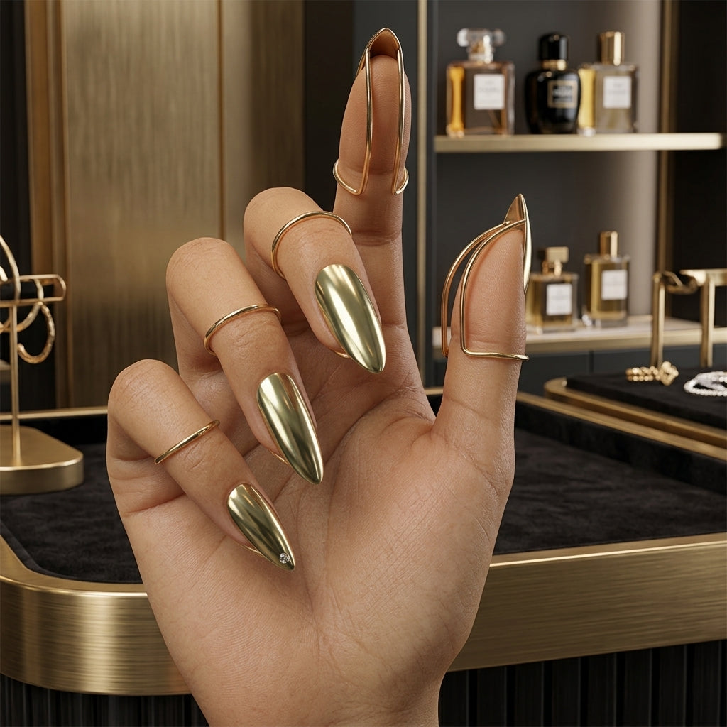 💎Exclusive jewelry💎Modeschmuck-Accessoire: Nagelring aus Metall für die Fingerspitzen