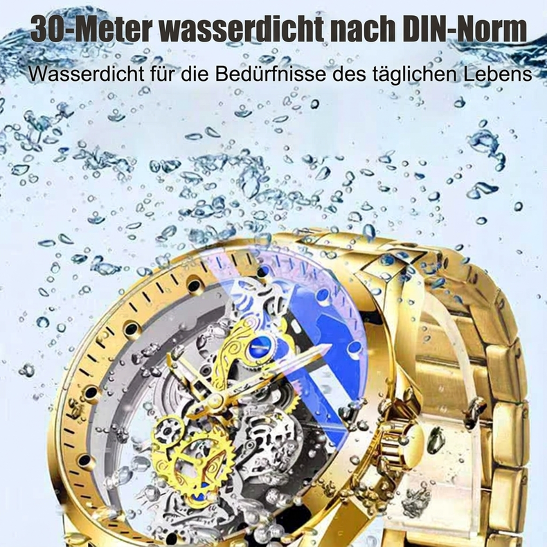 ⌚Zweiseitige Skelettuhr – Leuchtstark & 30 m wasserdicht ✨