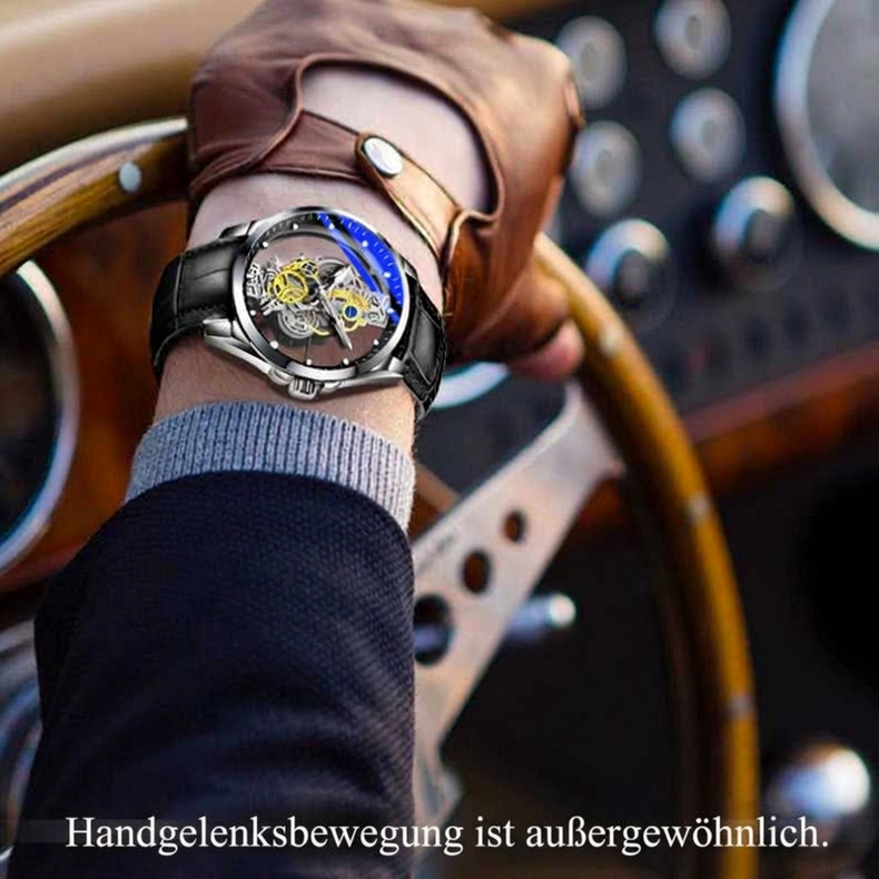 ⌚Zweiseitige Skelettuhr – Leuchtstark & 30 m wasserdicht ✨