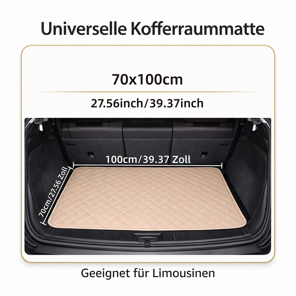 📢📢40% RABATT !!⏰Universelle Kofferraummatte aus PVC-Leder für Limousinen und SUVs, leicht zu reinigen, 100 x 70 cm