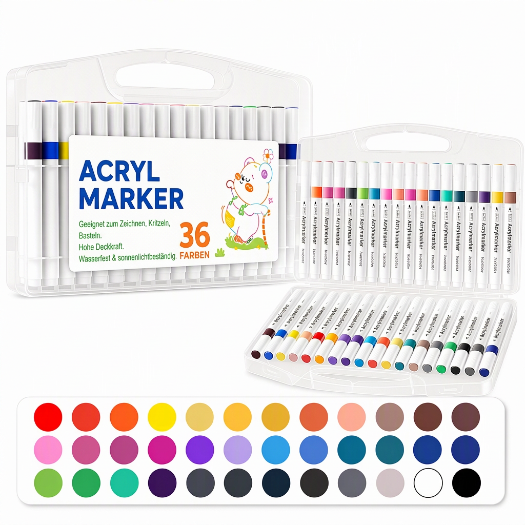 🎨Acrylmarker-Stift-Set mit Aufbewahrungsetui zum Zeichnen