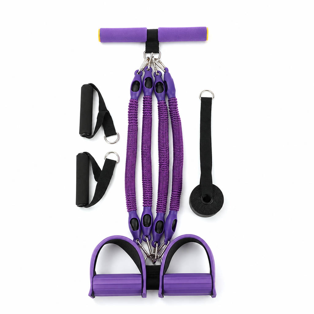 🔥50 % Rabatt🔥Multifunktionales pedalbetriebenes Widerstandsband, elastisches Zugseil für Bauchübungen, Heimtraining, Yoga und Pilates-Fitness für Männer und Frauen