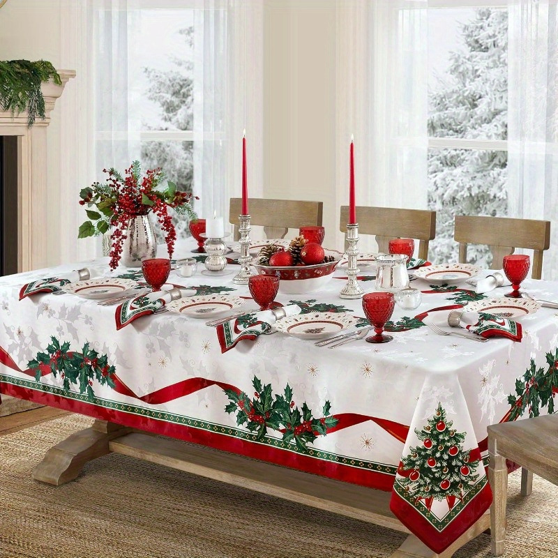 Wasserdichte rechteckige Weihnachts-Tischdecke