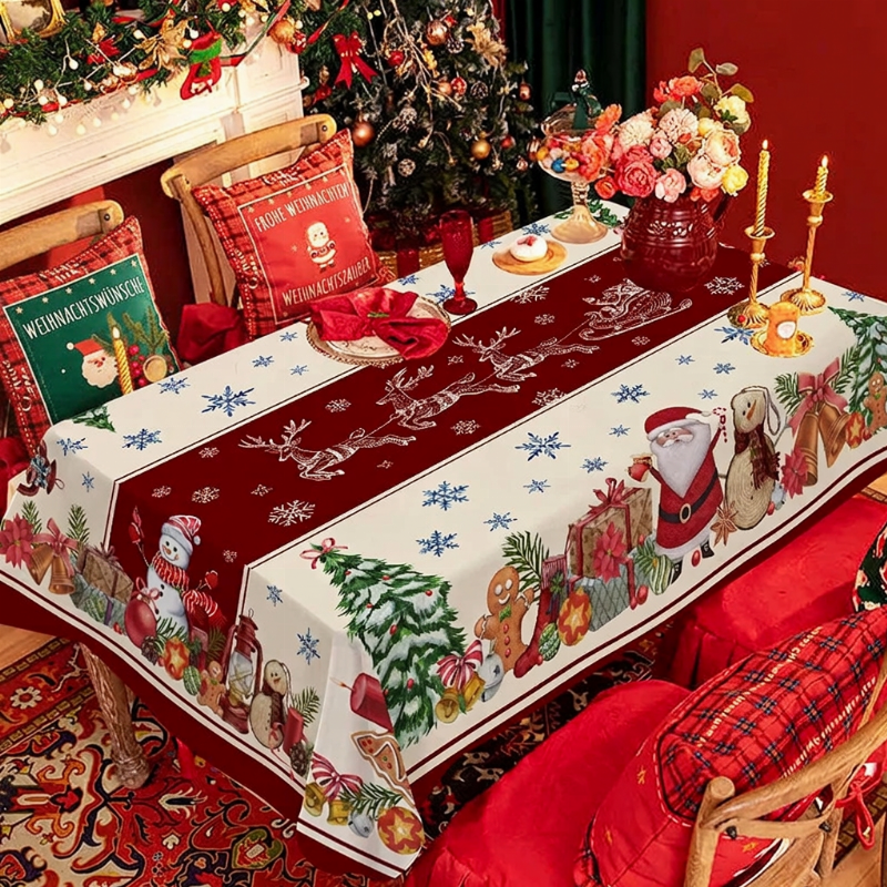 Wasserdichte rechteckige Weihnachts-Tischdecke