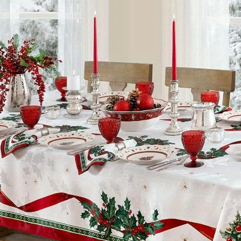 Wasserdichte rechteckige Weihnachts-Tischdecke