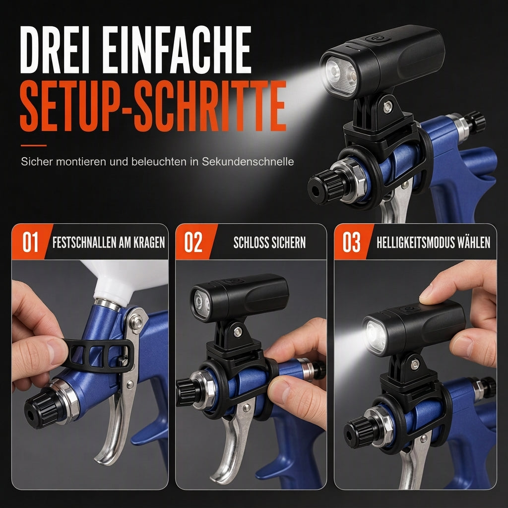 🎨 50% RABATT! 🔧 Leichtes Sprühpistolen-Set – Auto- & Möbel-Retusche, Zusatzbeleuchtung & Gleichmäßiger Lackauftrag 💡