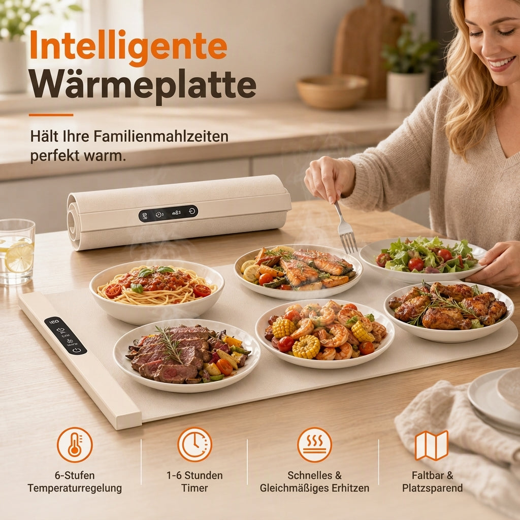 Faltbares Silikon-Warmhaltebrett für Speisen