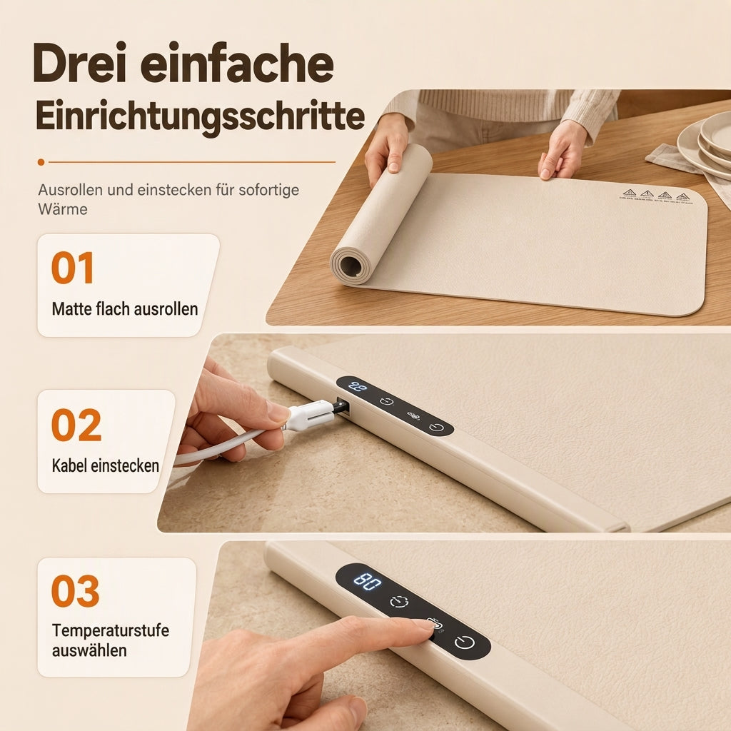 Faltbares Silikon-Warmhaltebrett für Speisen