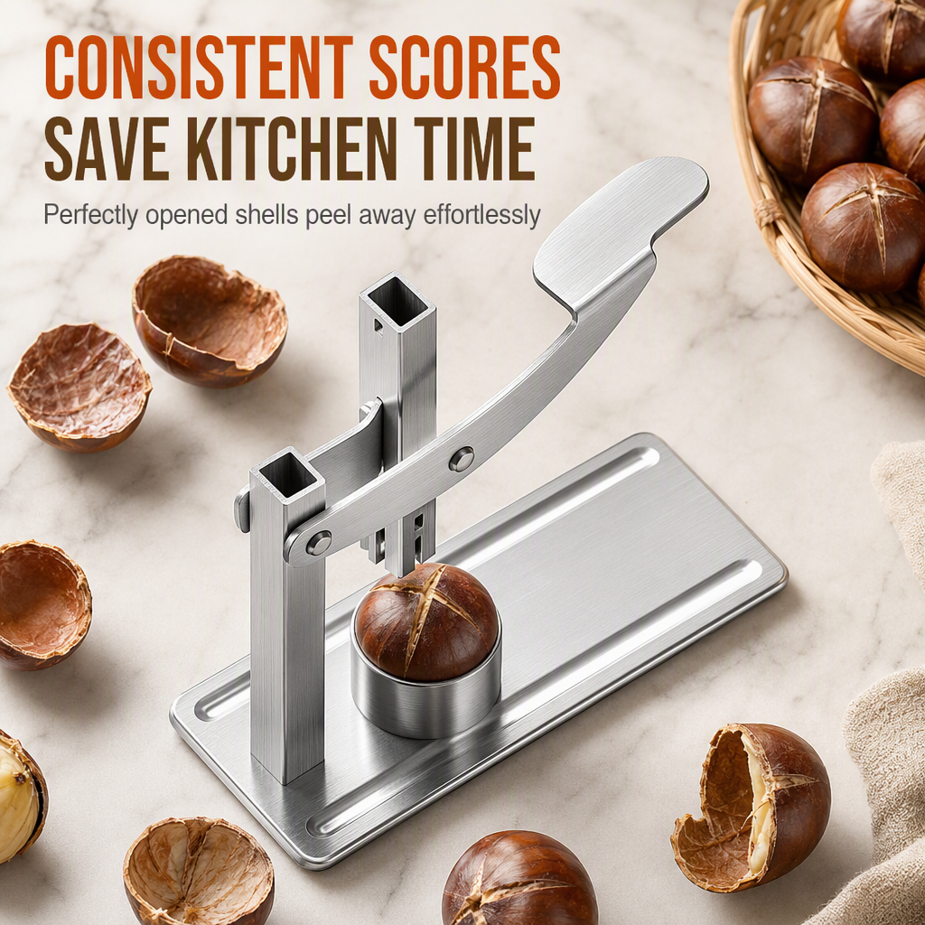 🌰 50% RABATT! ✂️ Edelstahl-Kastanien- & Nussöffner – Mit Hebel & mühelos ✨