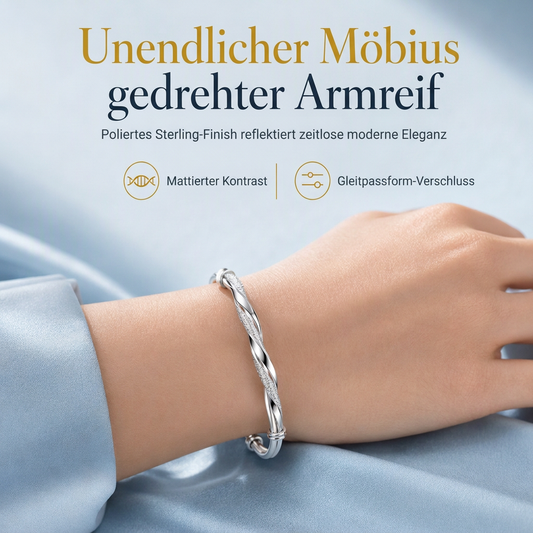 ♾️ 50% RABATT! ✨ Möbius-Armreif – Gleitverschluss & doppelt strukturierter Glanz ✨
