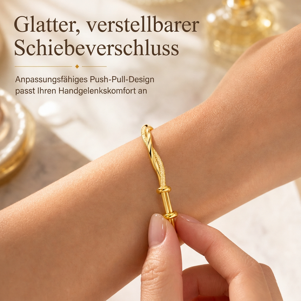♾️ 50% RABATT! ✨ Möbius-Armreif – Gleitverschluss & doppelt strukturierter Glanz ✨