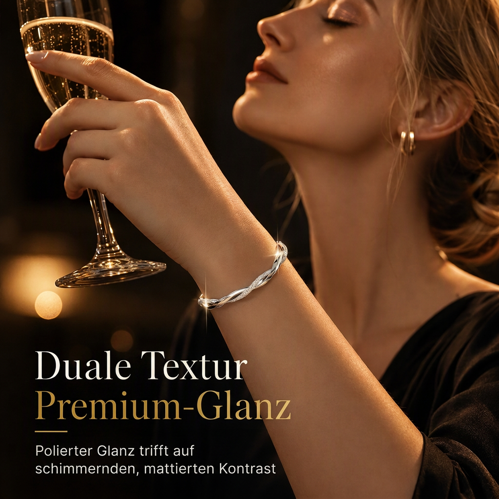 ♾️ 50% RABATT! ✨ Möbius-Armreif – Gleitverschluss & doppelt strukturierter Glanz ✨