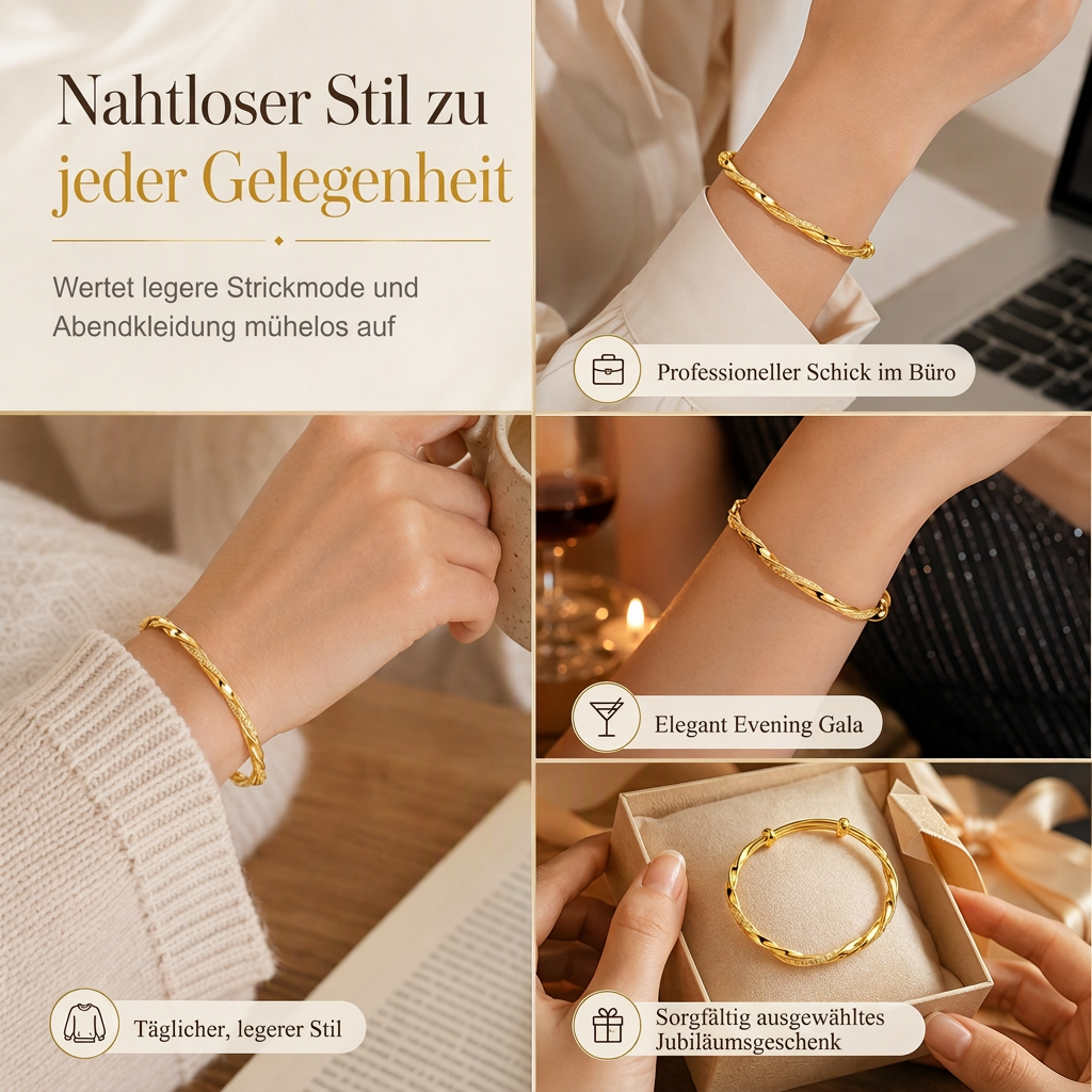 ♾️ 50% RABATT! ✨ Möbius-Armreif – Gleitverschluss & doppelt strukturierter Glanz ✨