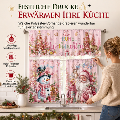 ⏳Nur für kurze Zeit – 50% RABATT⏰Weihnachts Küchenvorhänge Set