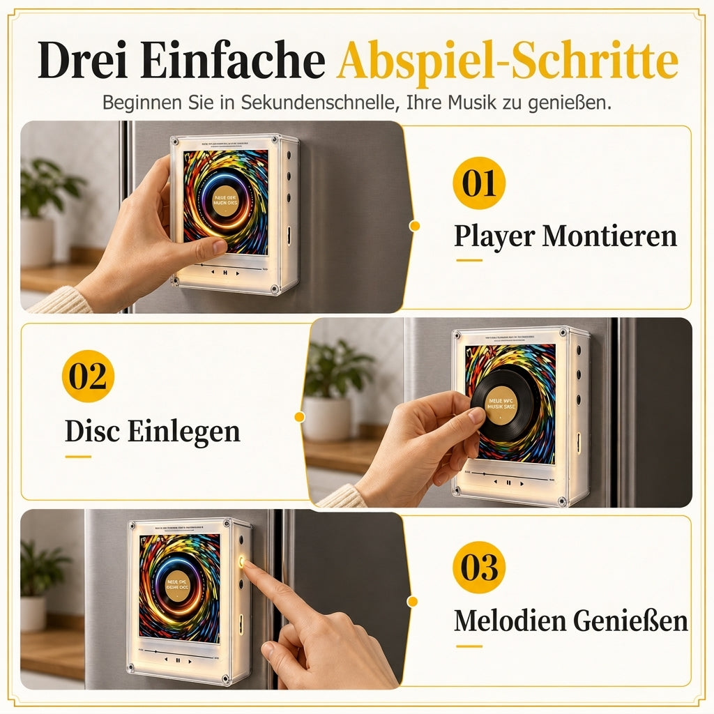 🎄Weihnachts-Schallplattenspieler-Kühlschrank Magnetische NFC-Musikbox Set🎶