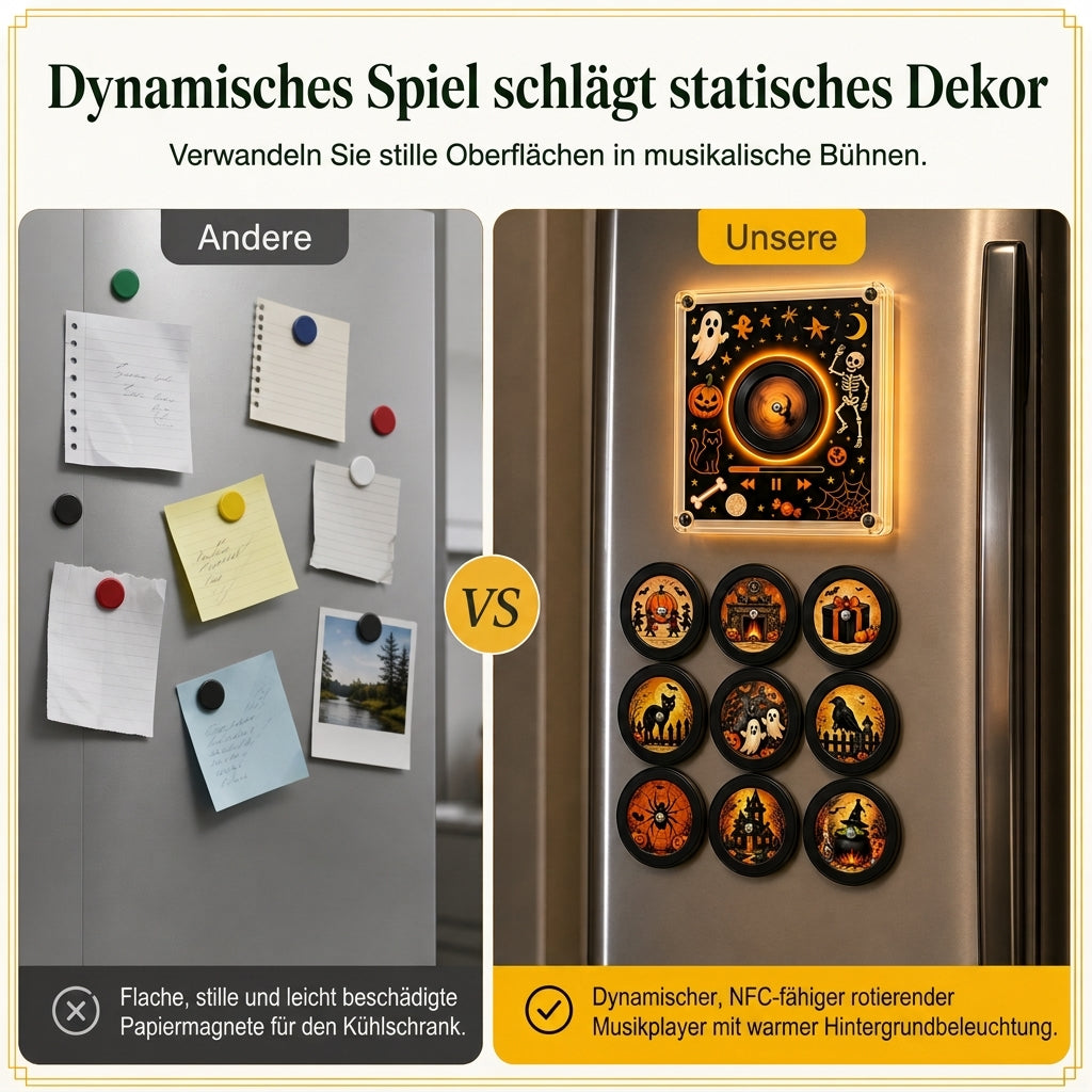 🎄Weihnachts-Schallplattenspieler-Kühlschrank Magnetische NFC-Musikbox Set🎶