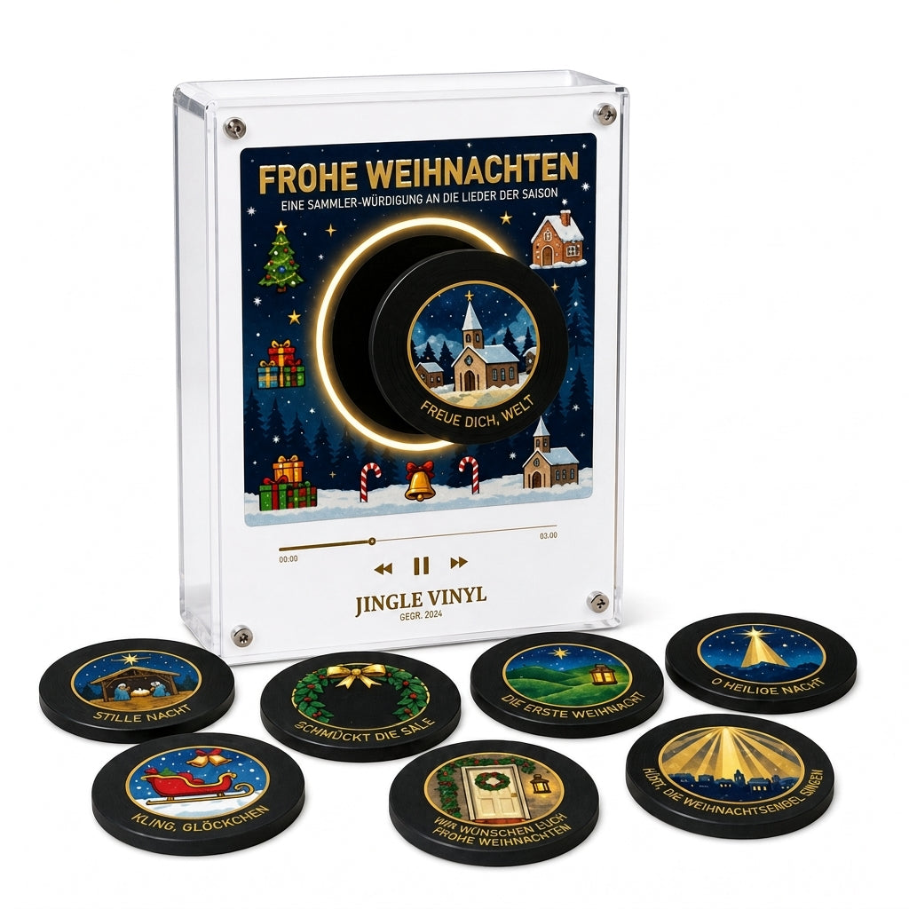🎄Weihnachts-Schallplattenspieler-Kühlschrank Magnetische NFC-Musikbox Set🎶