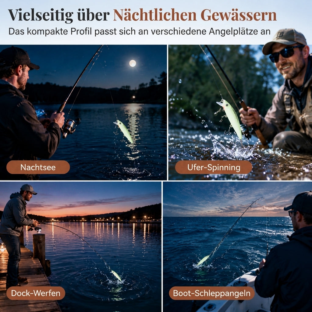 🎣 50% RABATT! 🌙 Leuchtender Minnow Hard Bait – 7cm, 8g & für Nachtfischen ✨