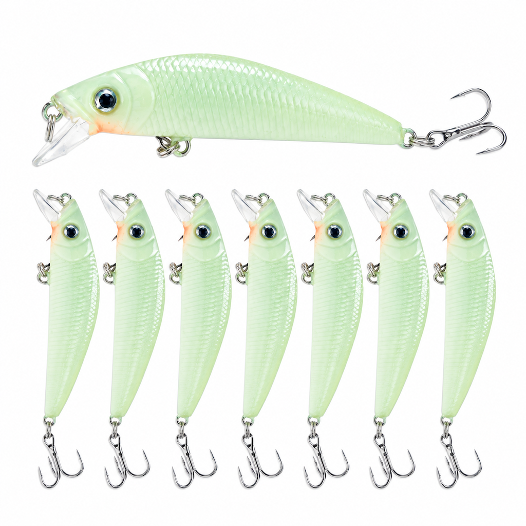 🎣 50% RABATT! 🌙 Leuchtender Minnow Hard Bait – 7cm, 8g & für Nachtfischen ✨