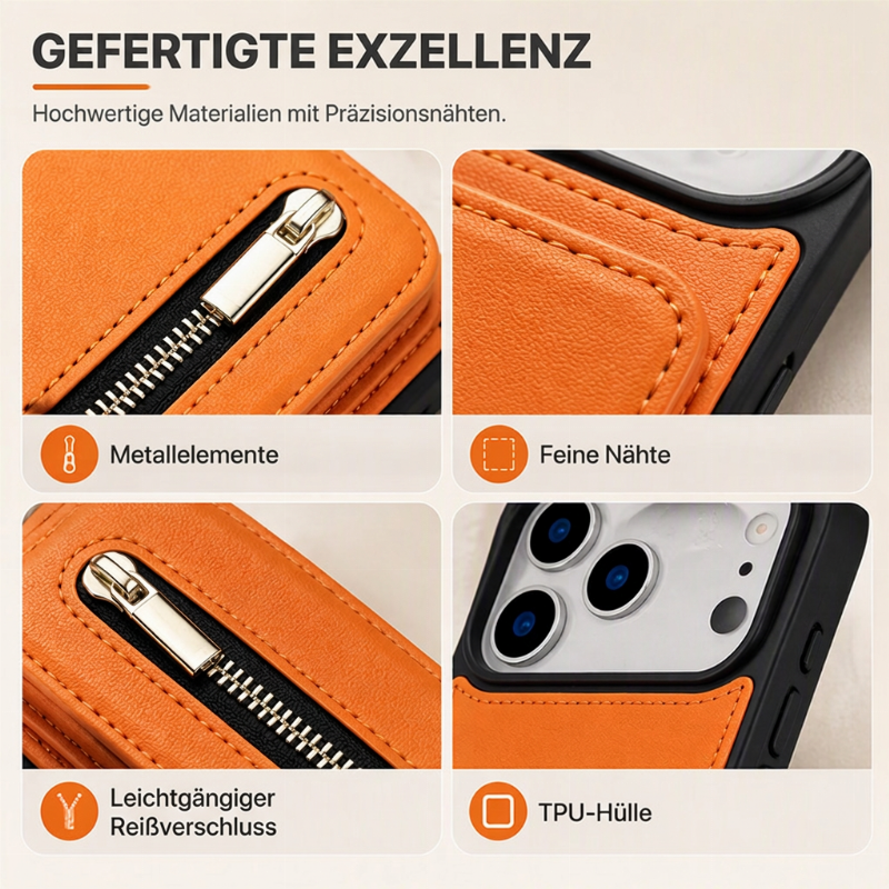 ⏳Zeitlich begrenztes Angebot⏳ Faltbare Wallet-Handyhülle mit Crossbody-Tragegurt – PU-Kunstleder, Kartenfächer und Standfunktion