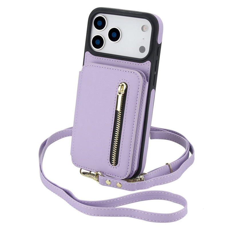 ⏳Zeitlich begrenztes Angebot⏳ Faltbare Wallet-Handyhülle mit Crossbody-Tragegurt – PU-Kunstleder, Kartenfächer und Standfunktion