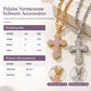 ✝️ Zweilagige Halskette mit Kreuz-Anhänger aus Kupfer – vollständig mit Zirkonia besetzt, elegant & funkelnd