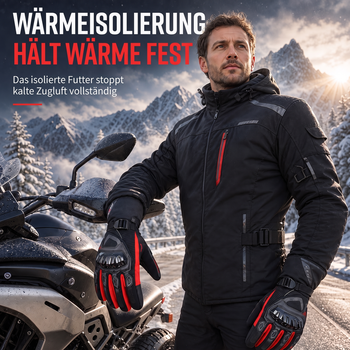 📢📢50% RABATT !!⏰Winter Motorradhandschuhe mit wasserdichtem und winddichtem Schutz