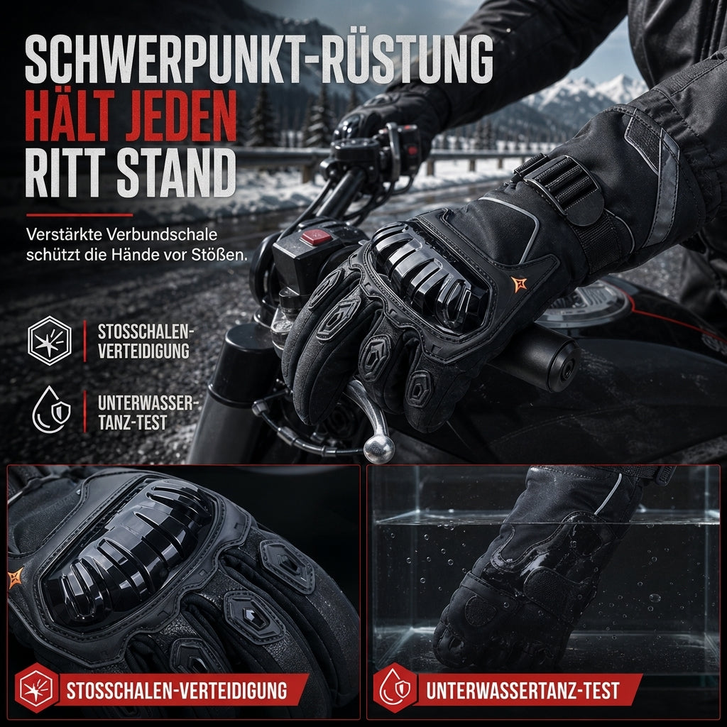 📢📢50% RABATT !!⏰Winter Motorradhandschuhe mit wasserdichtem und winddichtem Schutz