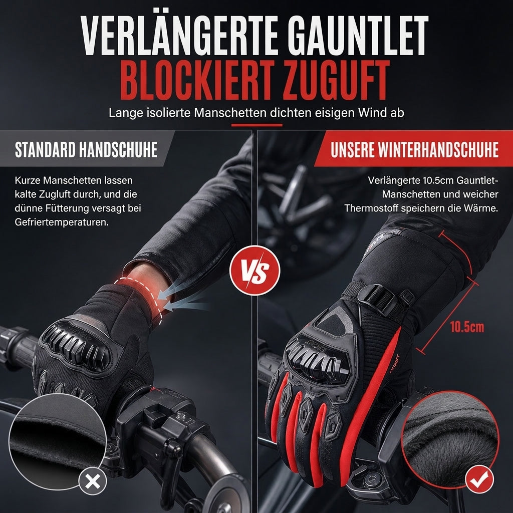 📢📢50% RABATT !!⏰Winter Motorradhandschuhe mit wasserdichtem und winddichtem Schutz