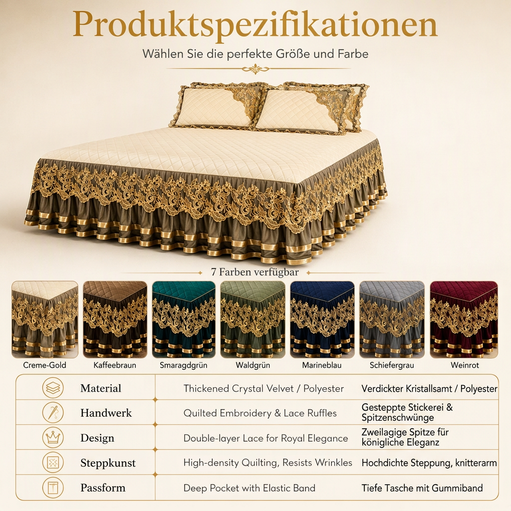❄️ Winter-Sonderangebot vorab 🎀 | Stretch-Spannbettlaken aus Samt mit Spitzenbesatz und rutschfester Konstruktion – weich, hautfreundlich, ideal für die kalte Jahreszeit 🛏️✨