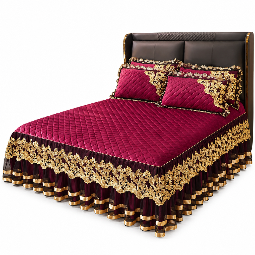 ❄️ Winter-Sonderangebot vorab 🎀 | Stretch-Spannbettlaken aus Samt mit Spitzenbesatz und rutschfester Konstruktion – weich, hautfreundlich, ideal für die kalte Jahreszeit 🛏️✨
