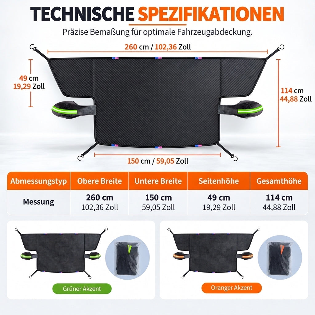 Ganzjährig abgedeckter, verdickter Auto-Windschutzscheibenschutz für Schnee, Frost und Sonnenschutz-Gcom