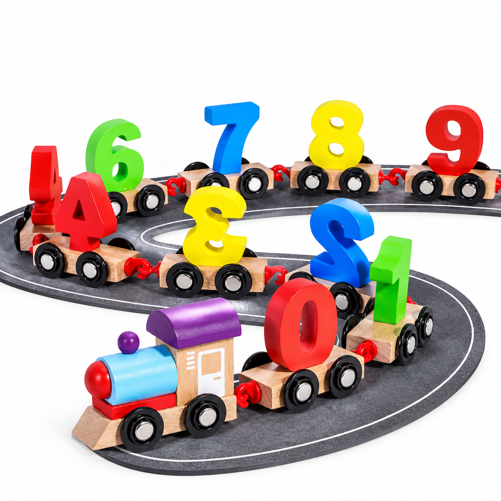📢📢 50 % Rabatt!! 🚂Magnetischer Zahlenzug aus Holz, Lernspielzeug für Kleinkinder, perfektes Geschenk für Jungen und Mädchen🎁