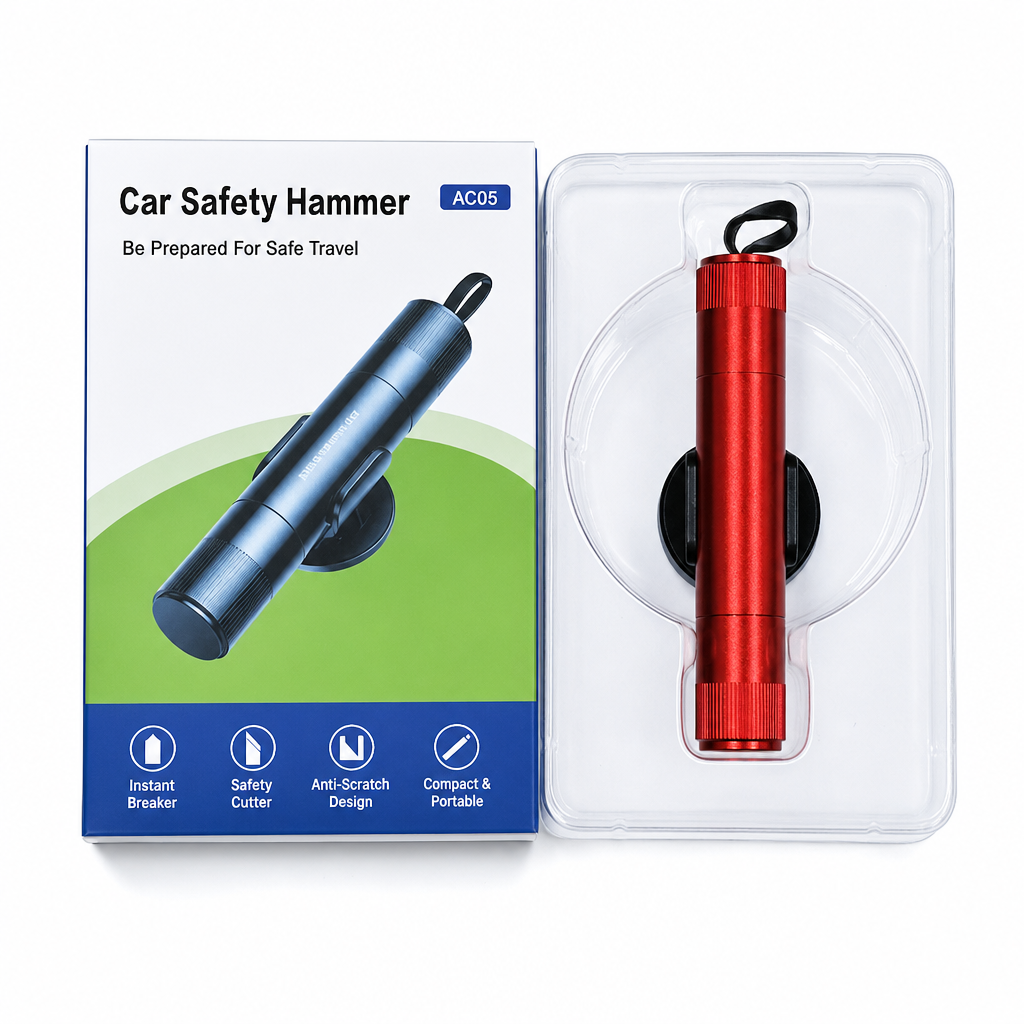 🔥 Kaufe 1, erhalte 1 GRATIS!🚗 Kompakter Notfallhammer für Auto mit Gurtschneider