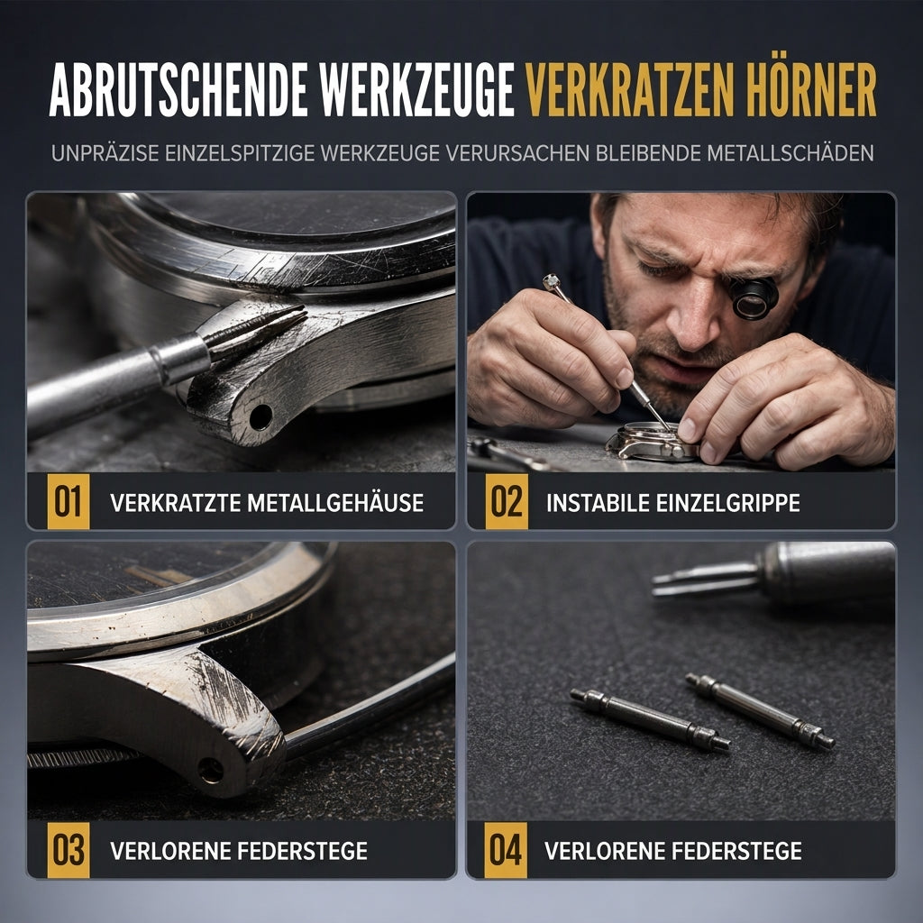 🔥50 % Rabatt🔥Uhren Reparaturwerkzeug V-förmige Federstangen-Zange und Pinzette Set zum Entfernen des Armbandes