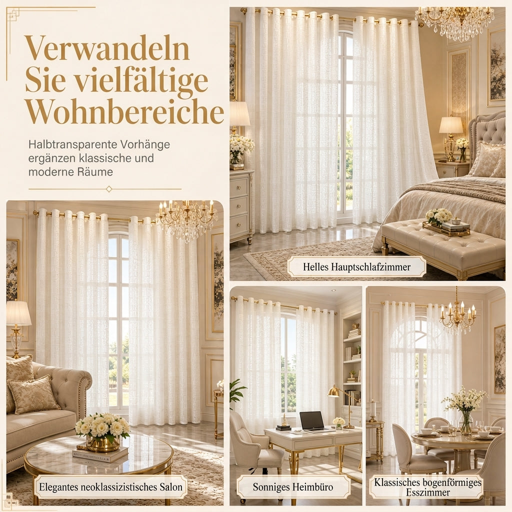 ☀️ 50 % Rabatt ! Transparenter Jacquard-Vorhang – Eleganz für jedes Fenster! 🛋️ Weiches Tageslicht, UV-Schutz, pflegeleicht ⏰ Limitiertes Angebot ⏳