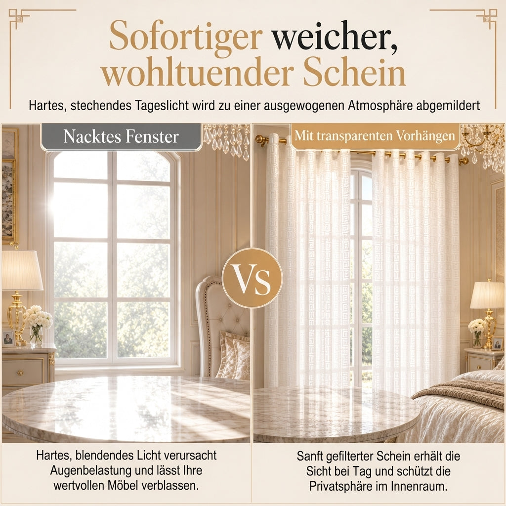☀️ 50 % Rabatt ! Transparenter Jacquard-Vorhang – Eleganz für jedes Fenster! 🛋️ Weiches Tageslicht, UV-Schutz, pflegeleicht ⏰ Limitiertes Angebot ⏳