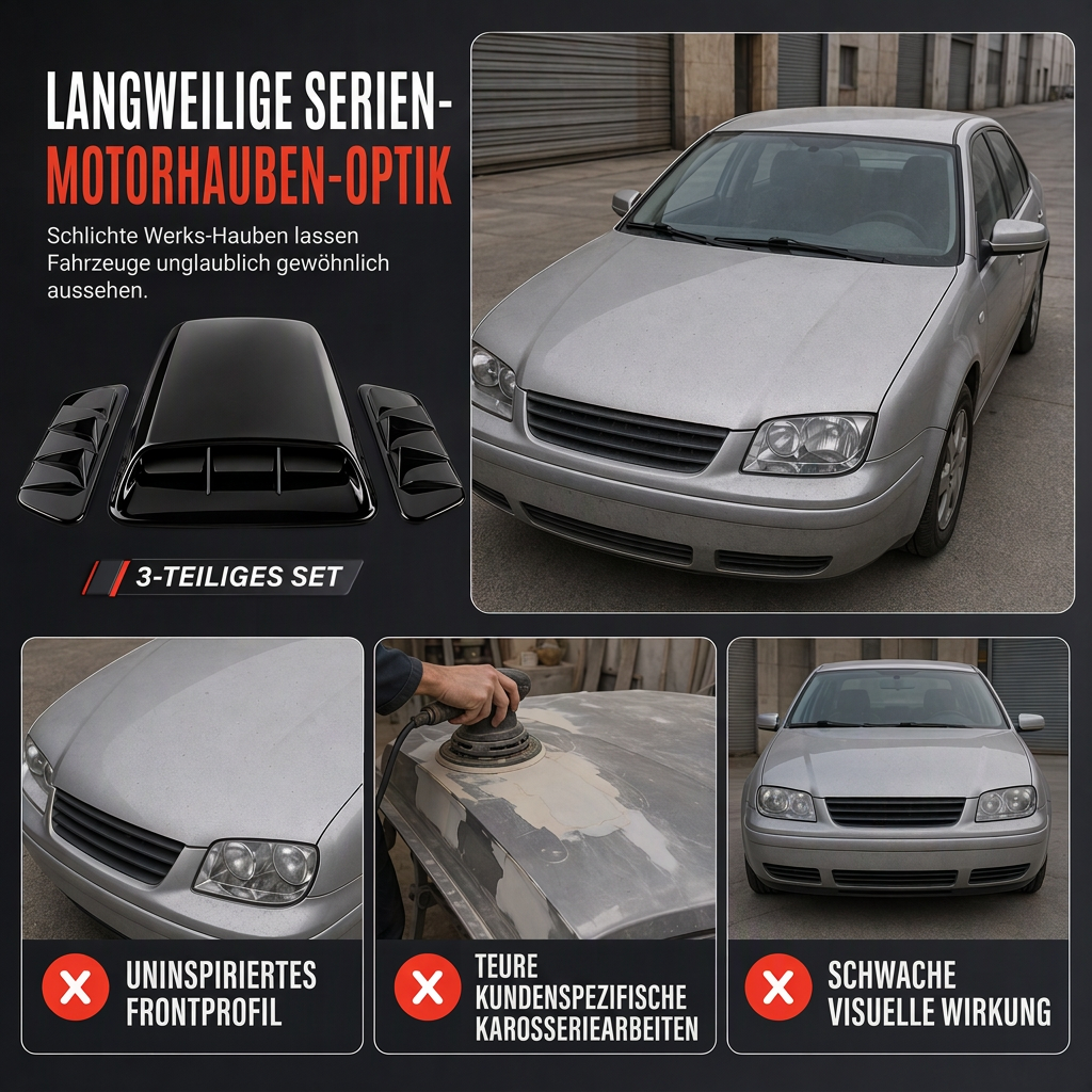 🚗 Auto Motorhaube Luftaufkleber – Dekorative Lufteinlasshaube im Shark-Gill-Stil ✨