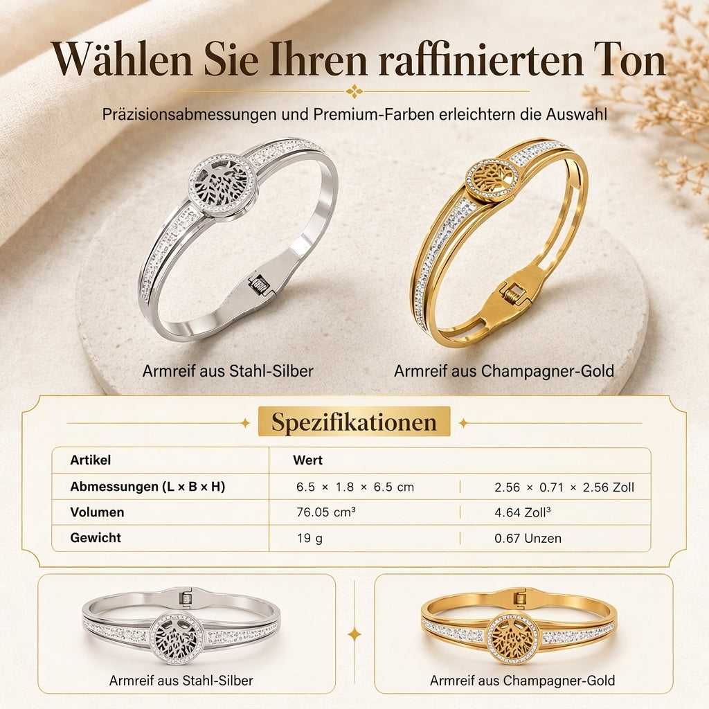 🌸 JETZT 50% RABATT! 🌸 Edelstahlarmband mit "Tree of Life"-Motiv – Eleganter und funkelnder Schmuck🌳✨💎