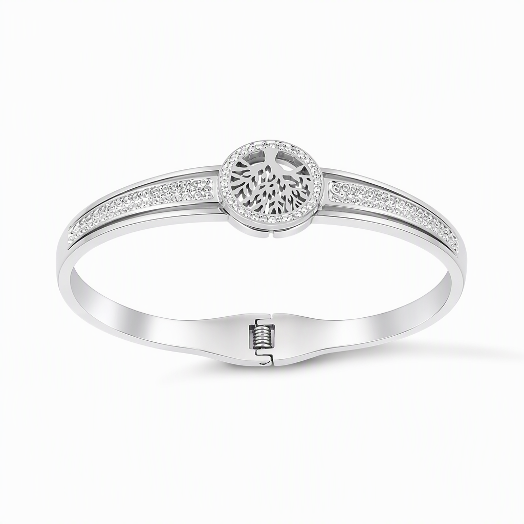 🌸 JETZT 50% RABATT! 🌸 Edelstahlarmband mit "Tree of Life"-Motiv – Eleganter und funkelnder Schmuck🌳✨💎