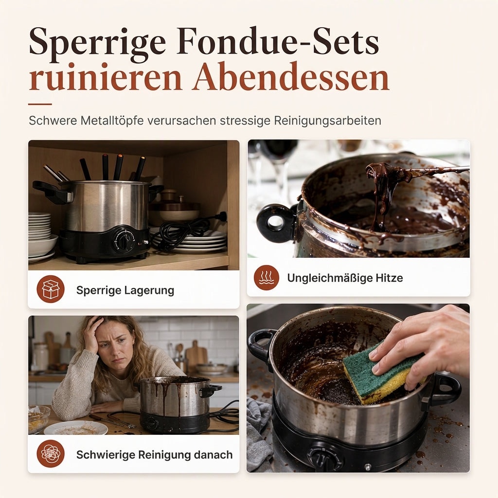 Keramik Schokoladen- und Käsefondue Schmelzbecher mit Gabel