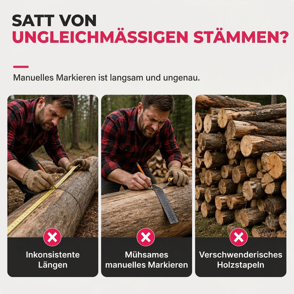 Kettensägen-Anriss- und Ausrichtungswerkzeug für Holzschnitt