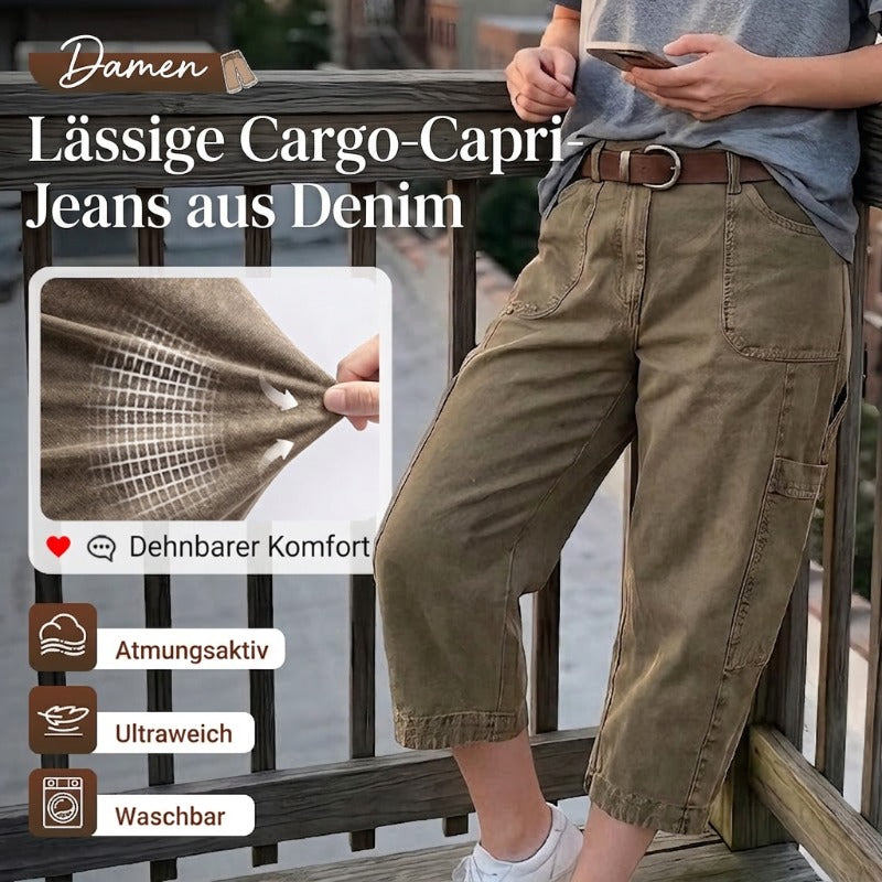 👖 Lässige Cargo-Caprihosen für Damen – bequeme 3/4-Hosen mit vielen Taschen, perfekt für Alltag, Reisen & Sommer ☀️