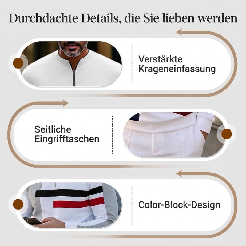 👕Trainingsanzug für Herren mit Halbem Reißverschluss & Farbblock-Design – Moderner Look, Bequeme Passform & Perfekt Für Sport & Freizeit 👖