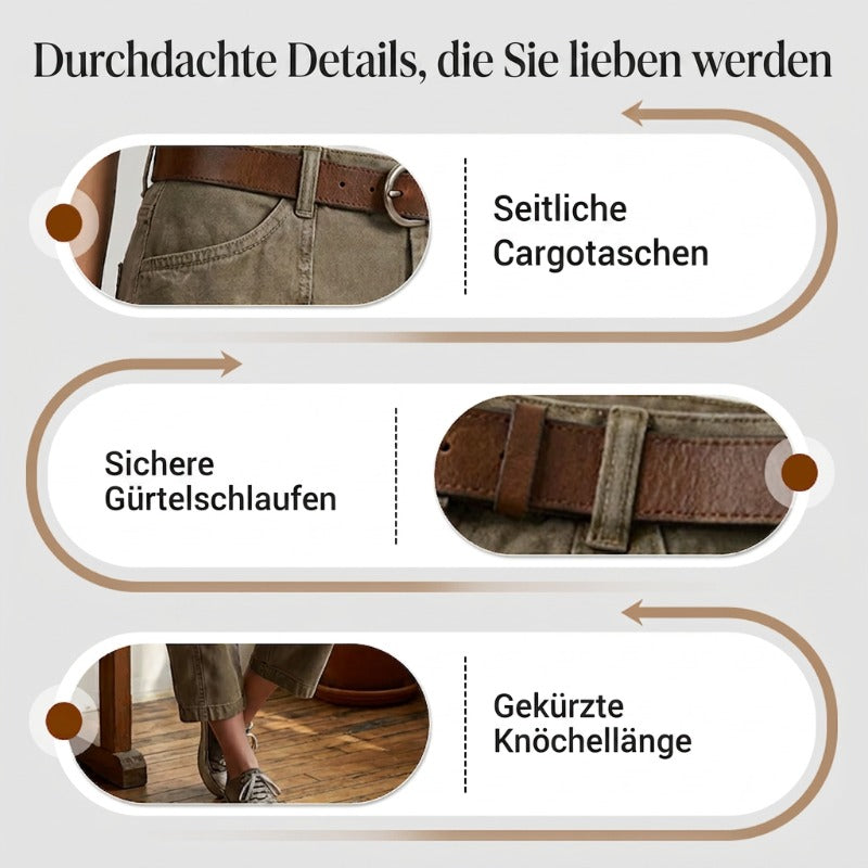 👖 Lässige Cargo-Caprihosen für Damen – bequeme 3/4-Hosen mit vielen Taschen, perfekt für Alltag, Reisen & Sommer ☀️